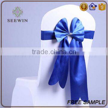 Soft Chiffon Bow Tie Satin Chair Sash for Christmas Party photo-6