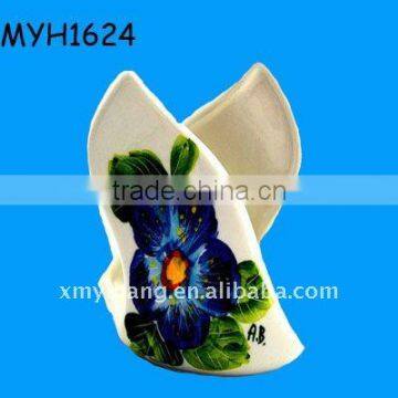 2011 new fashion ceramic blue flower napkin holder