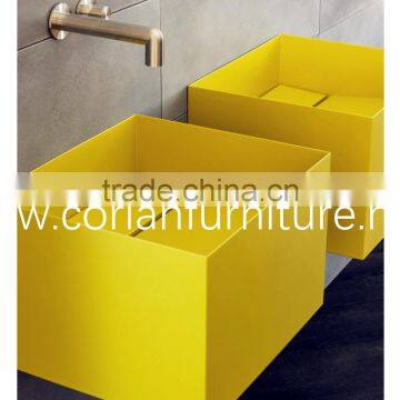 100% acrylic solid surface colorful corian made bathroom vanity