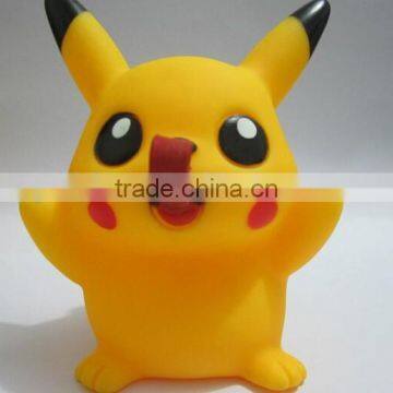 Pikachu shaped pvc vinyl figure,cute cartoon figure pvc rotocasting figure,custom plastic vinyl figure for children