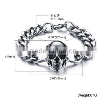 Casting Stainless Steel Accessories Man Steel Skull Bracelet photo-5