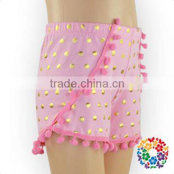 HOT PINK Baby Ruffle Pom Pom Shorts Kids Cotton High Waist Icing Shorts Cargo For 2 YEARS OLD Baby Girls Shorts photo-6