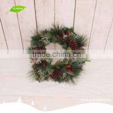 GNW CHWR-1605012 Customized Promotional Wholesale Christmas Decoration Green Christmas Wreath photo-2