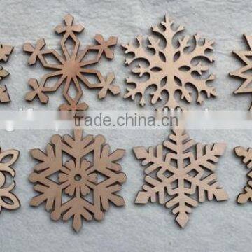 China products snowflake pattern wood drink cup bottle mat wooden glass coaster for birthday Christmas housewarming gifts