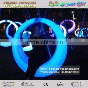 Outdoor Park Use Waterproof Led Illuminated Plastic Ring-shaped Swing photo-3