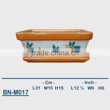 Vietnamese Ceramic Hand Carved Bonsai Mini Flower Pot BN-M017