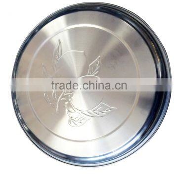 28cm High Quality Stainless Steel Round Serving Tray photo-2