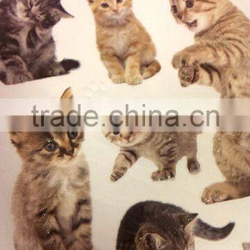 Vivid Animal Embossed Paper Sticker, Paper Sticker With Cat Pattern for Decoration photo-5
