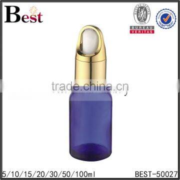 10ml 30ml 100ml Glass Bottle Dropper Blue Empty Skin Oil Care Glass Bottle Dropper With Black Plastic Dropper photo-4