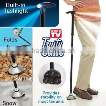 New as Seen on TV- the Standing Folding Lighted walkingTrusty Cane