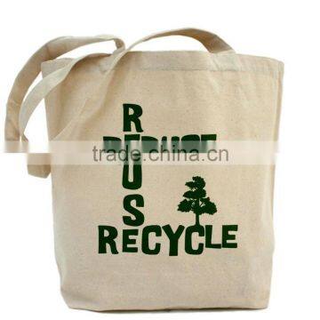 Wholesale Reusable Natural 12oz Cotton Canvas Shopping Bag With Customized Logo