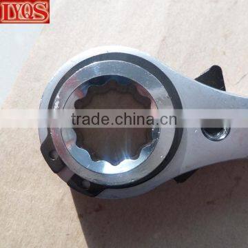 Two Way Double Ratchet Sockets Bent Handle 19/21mm Scaffold Spanner Wrenches photo-4