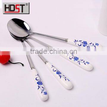 Popular Color Hot Selling Ceramic Handle Stainless Cutlery and Crockery Handle Flatware photo-3