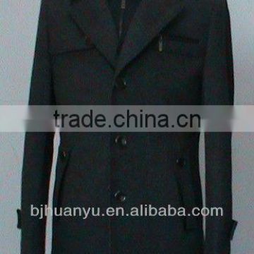 Man Spring and Autumn thick Black wool-blended jacket