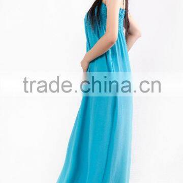 Strapless Long Maxi Light Blue Dresses for Wholesale photo-2