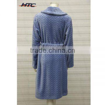 Women Jacquare Coral Fleece Ladies Long Bathrobes photo-2