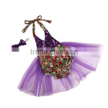 Newest birthday kids tutu skirts sequin romper tutu set 2 piece skirt sets