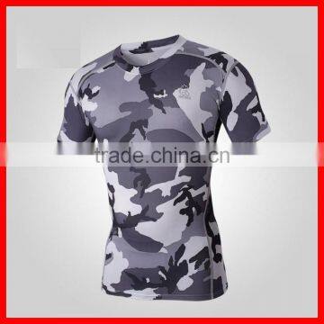2015 High Quality Sublimation Camouflage Suits Compression Running Shirts photo-4