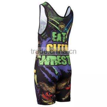 USA Cheap Custom Sublimated Wrestling Singlets for Children photo-4