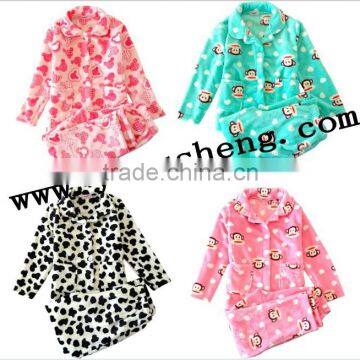 2014 hot sale children pajamas fabric warm pajamas for children china suppler