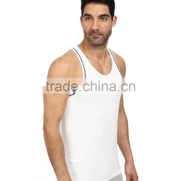 Mens Plain White Custom Gym Singlets for Mens photo-2