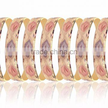 20 MM Three Tone Plated Side Machine Cut Bangles