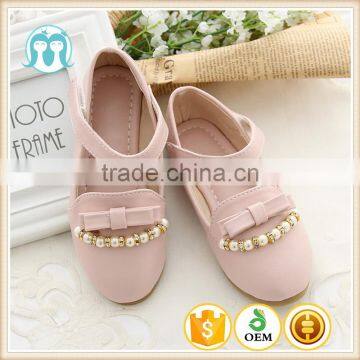 2017 Children Girls Princess Shoes Kids Pearls Wedding Party Dress Shoes