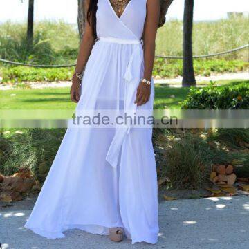 Zm50230b New Style Chiffon Women Dresses Europe Hot Sell Deep v Neck Lady Clothes photo-4