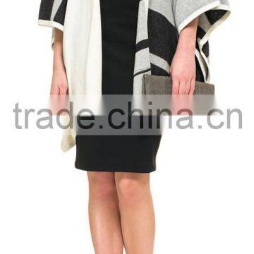 Women Knitted Pattern Fashion Cashmere Poncho Shawl