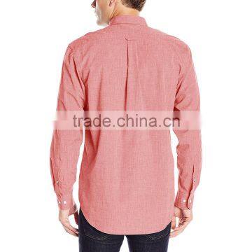 OEM 2017 Pattern Men's Long Sleeve Fashion Pink Oxford Shirt photo-6