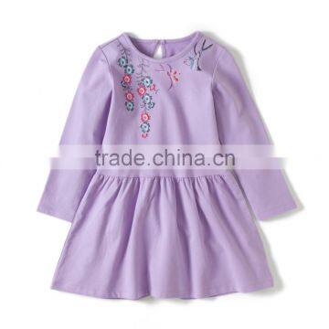 S33557W 2017 Fashion Long Sleeve Cotton Girls Casual Children Dresses photo-3