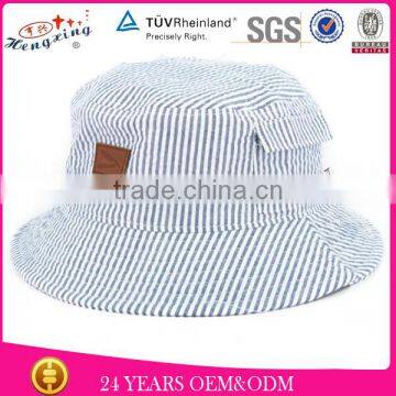 Black Cotton Woven Labels Chain Bucket Hat for Men photo-5