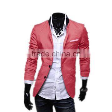 Mens Korean slim fit fashion blazer Suit Jacket black gray red size M to 2XL Male blazers Mens coat Wedding dress