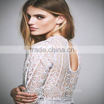 YIHAO2015 Fashion High Quality White Body-con Long Sleeve Design Party Lace Sexy Dress For Women China Supplier photo-6