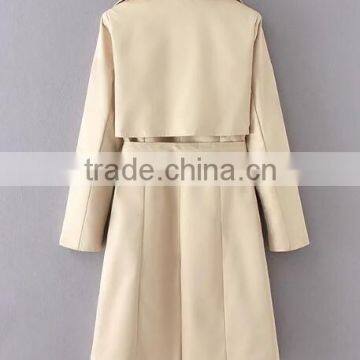 Runwaylover EY0990C Hot Sale 2016 Women Double Breasted Trench Coats With Belt photo-4