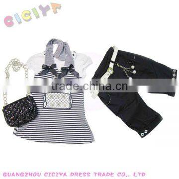 Girl's fashion summer dress 4pcs set