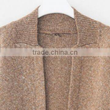 Women Open Front no Button Winter Pocket Long Cardigan Sweater Wool Coat With Low Prices photo-3