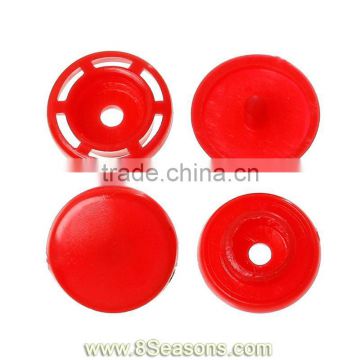 Resin Snap Fastener Set Buttons Scrapbooking Round Red 11mm x 4mm 12mm x 4mm 12mm x 6mm 12mm x 6mm,300Sets,8seasons