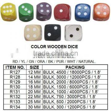 12PCS COLOR WOODEN DICE photo-3