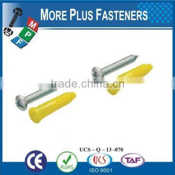 Made in Taiwan Carbon Steel Tapping Screw With Colorful Nylon Anchor photo-3