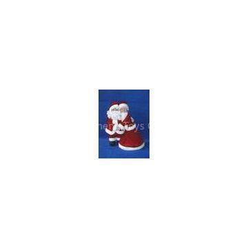 Custom Stuffing Plush Santa Claus Couple by Batteries AA Electric christmas musical Toys
