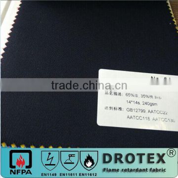 65% polyester with 35% cotton anti-static fabric 240gsm EN1149 AATCC118 AATCC22