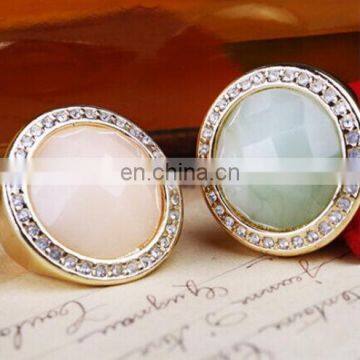 Fashion New Street Style Faceted Gem Rhinestone Women's Alloy Finger Ring