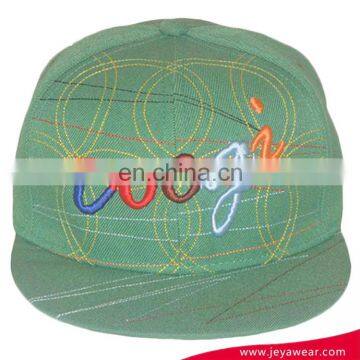 Custom fashion 6 panel sanbpack baseball cap hip pop cyan snapback hats fitted cap