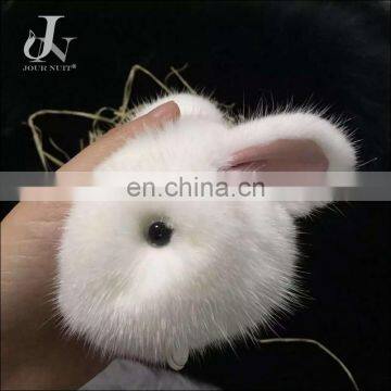 Wholesale Real Mink fur Ball Keyring Cute Rabbit Modelling Bag Keychain