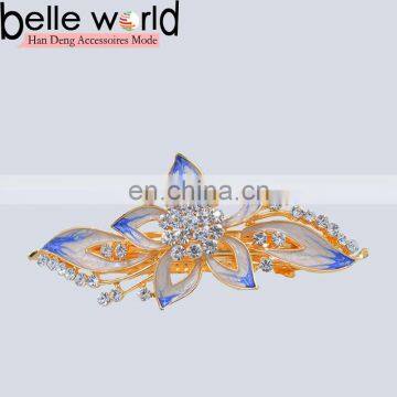 High Quality Flower Rhinestone Hair Barrette