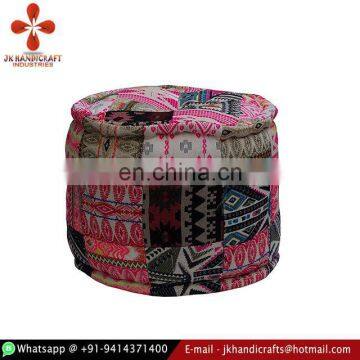 Indian Bohemian Home Decorative Ottoman Hand Woven Foot Stool