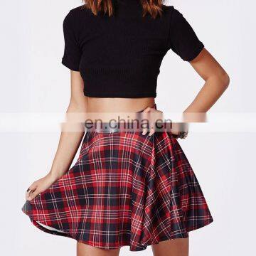 Red and Black Checked Cheer Leading Skirt photo-5