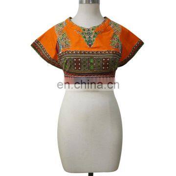 Modern Dashiki Design African Wax Print 100% Cotton Nice Chic Women Top