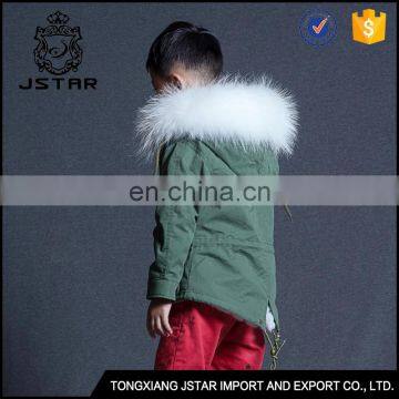 Winter Childrens Baby Alpaca Fur Coats With Big Fur Hood Coat photo-3